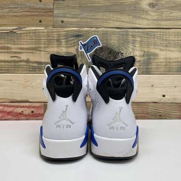 Nike Air Jordan 6 Retro Sports Casual Sneakers Men's Size 8 White Blue - Picture 4 of 12